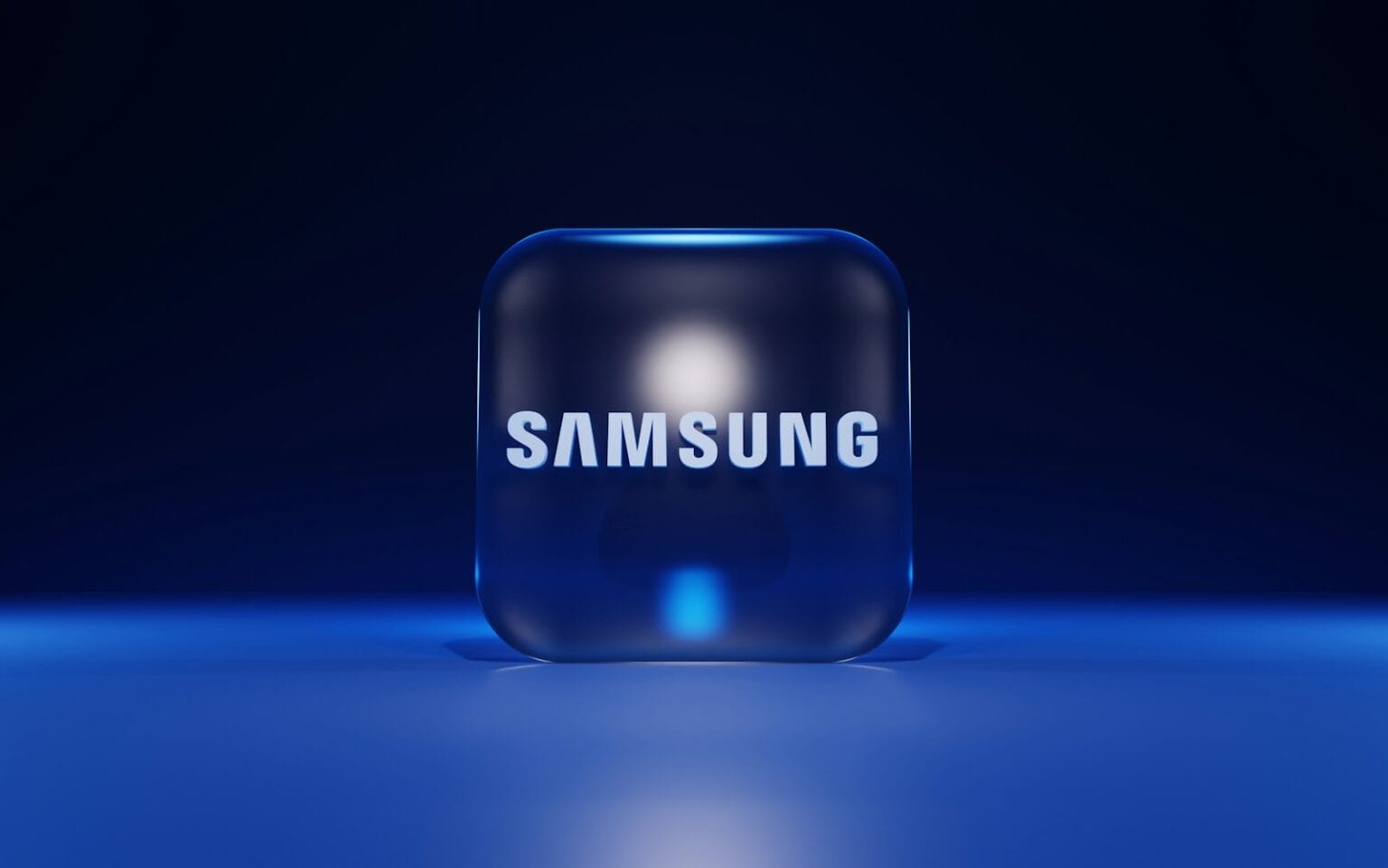 a blue cube with a white logo